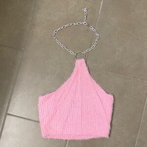 uo fuzzy halter tank with chain strap